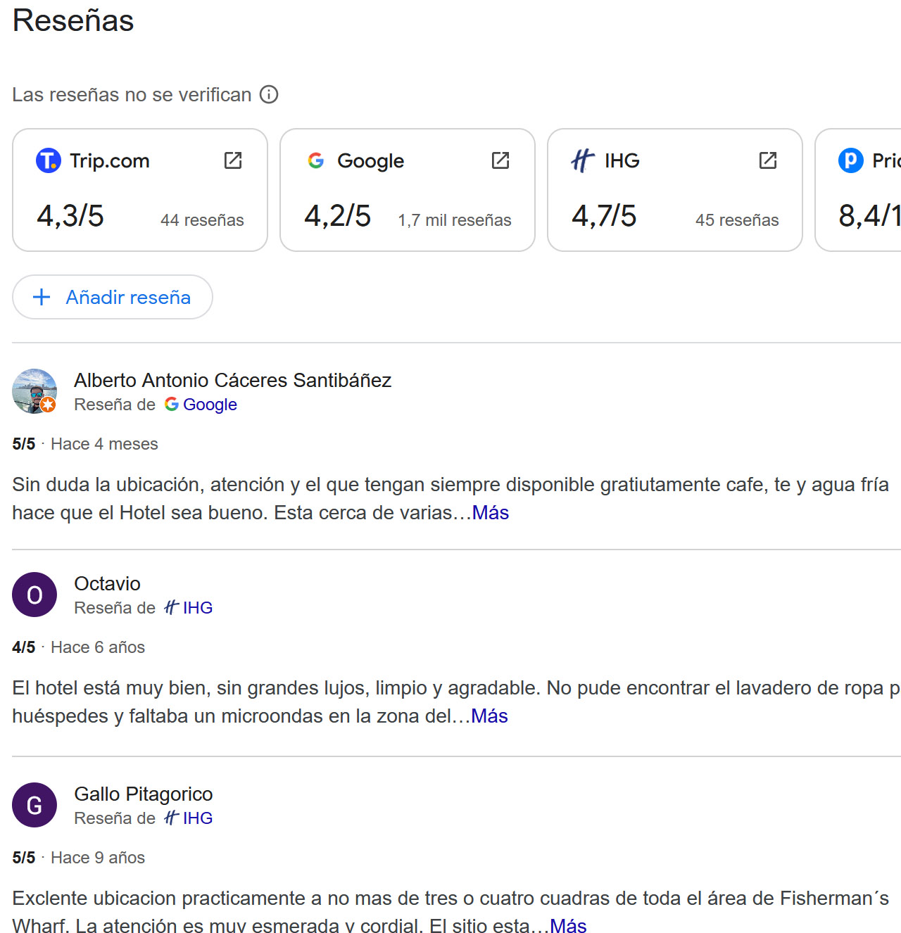 Hotel en Fisherman's Wharf. - reseñas.